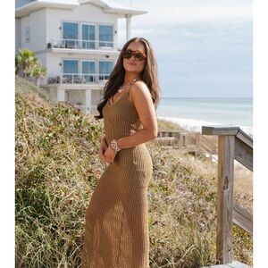 NWT Tan Knit Maxi Dress